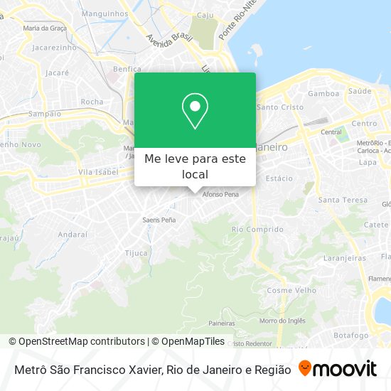 Metrô São Francisco Xavier mapa
