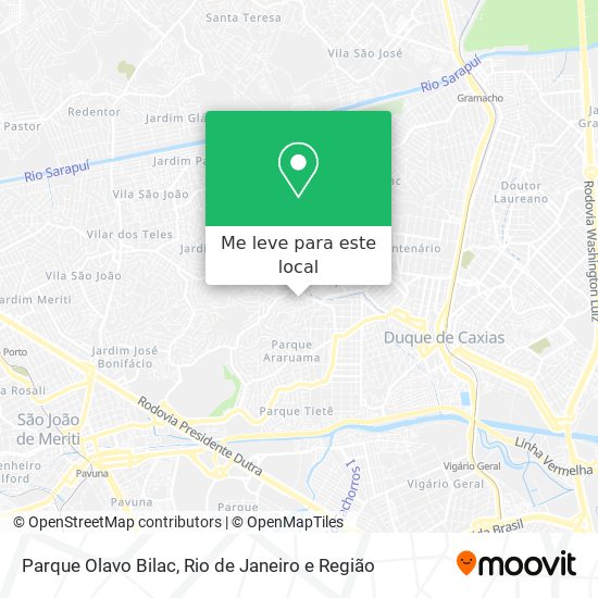 Parque Olavo Bilac mapa