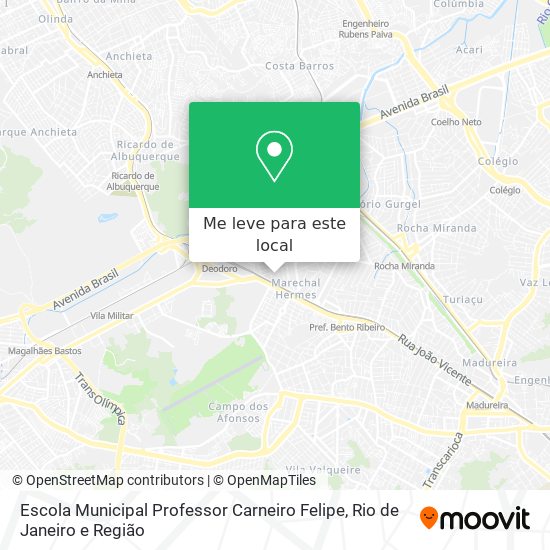 Escola Municipal Professor Carneiro Felipe mapa