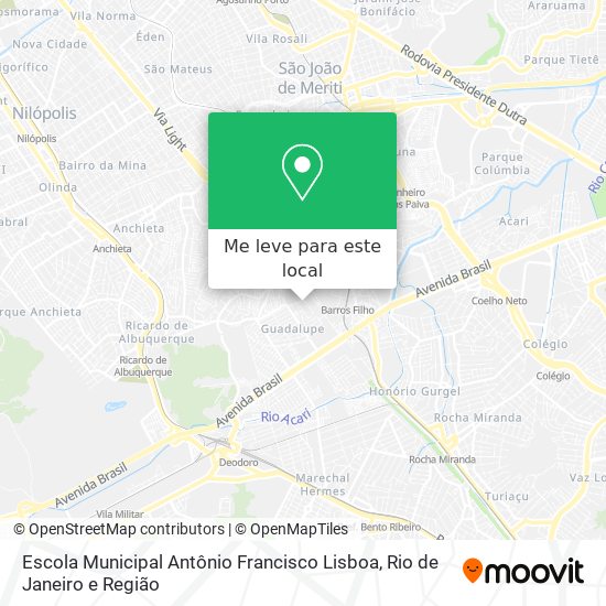Escola Municipal Antônio Francisco Lisboa mapa