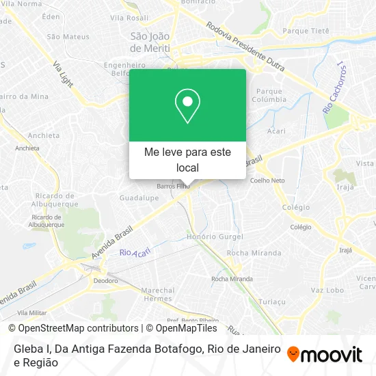 Gleba I, Da Antiga Fazenda Botafogo mapa