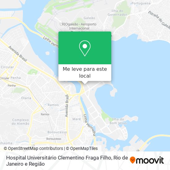 Hospital Universitário Clementino Fraga Filho mapa