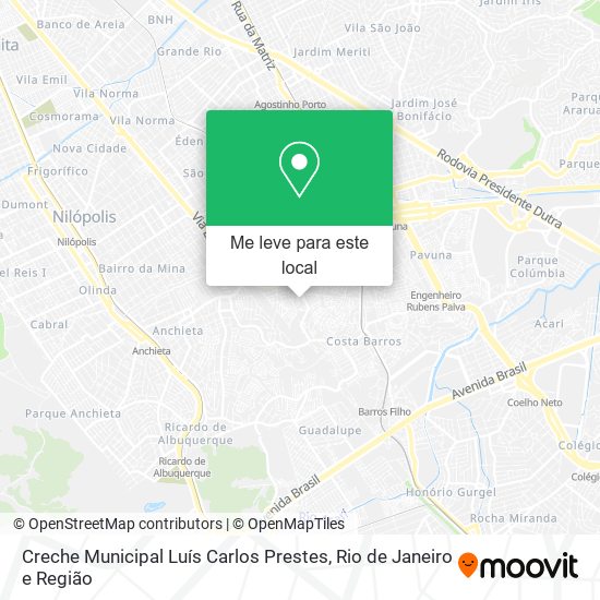 Creche Municipal Luís Carlos Prestes mapa