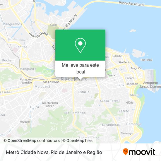 Metrô Cidade Nova mapa