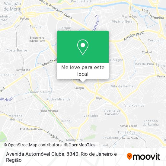Avenida Automóvel Clube, 8340 mapa