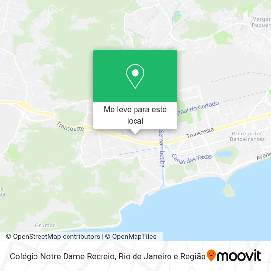 Colégio Notre Dame Recreio mapa