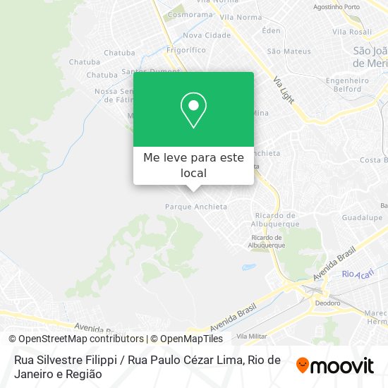 Rua Silvestre Filippi / Rua Paulo Cézar Lima mapa