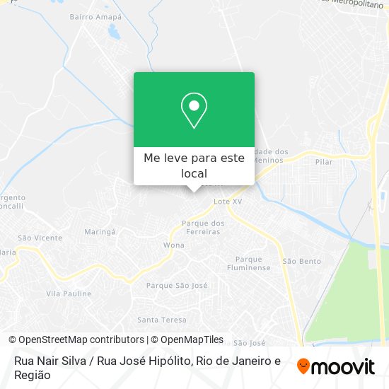 Rua Nair Silva / Rua José Hipólito mapa