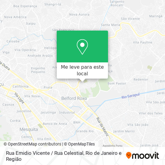 Rua Emidio Vicente / Rua Celestial mapa