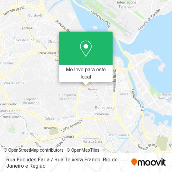 Rua Euclides Faria / Rua Teixeira Franco mapa