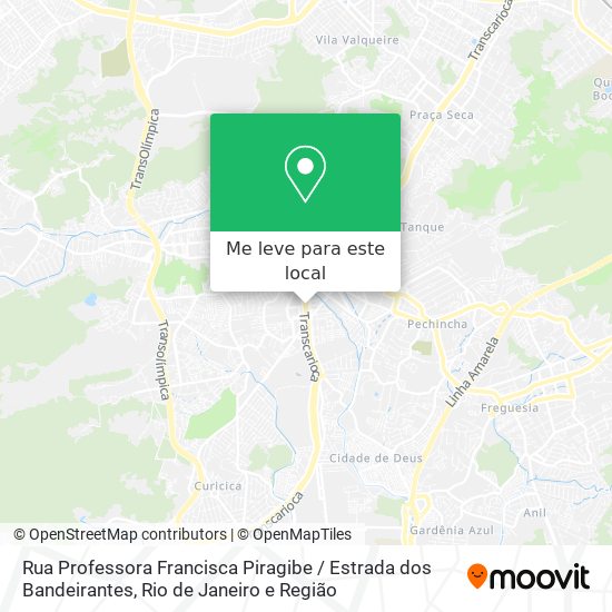 Rua Professora Francisca Piragibe / Estrada dos Bandeirantes mapa