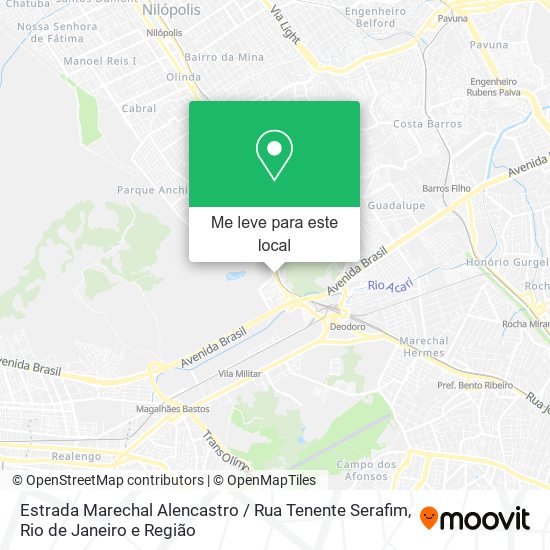 Estrada Marechal Alencastro / Rua Tenente Serafim mapa