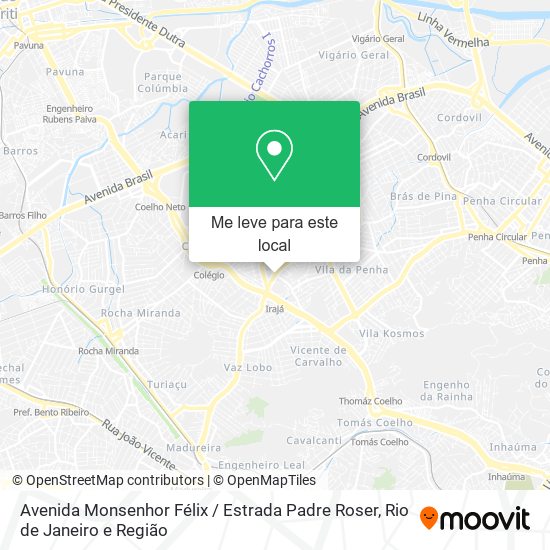 Avenida Monsenhor Félix / Estrada Padre Roser mapa