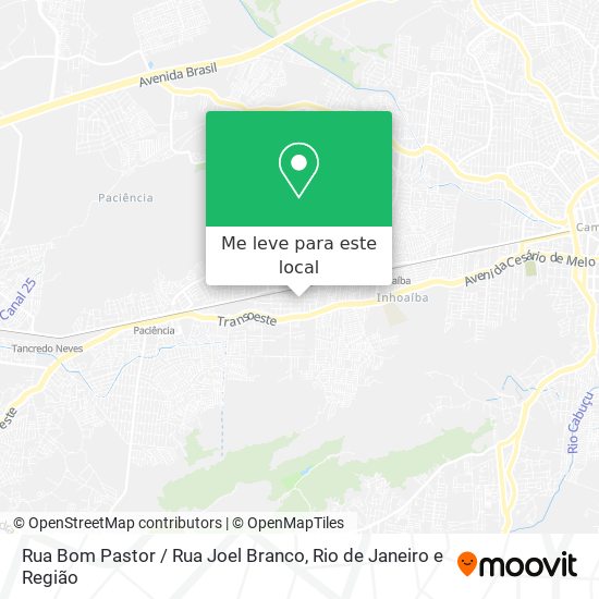 Rua Bom Pastor / Rua Joel Branco mapa