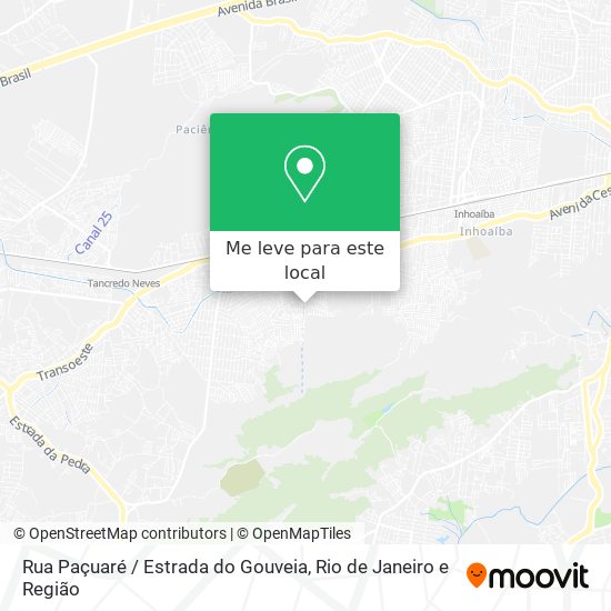 Rua Paçuaré / Estrada do Gouveia mapa