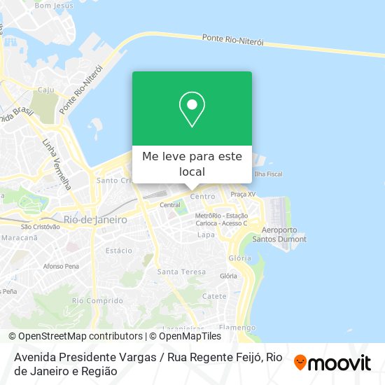 Avenida Presidente Vargas / Rua Regente Feijó mapa