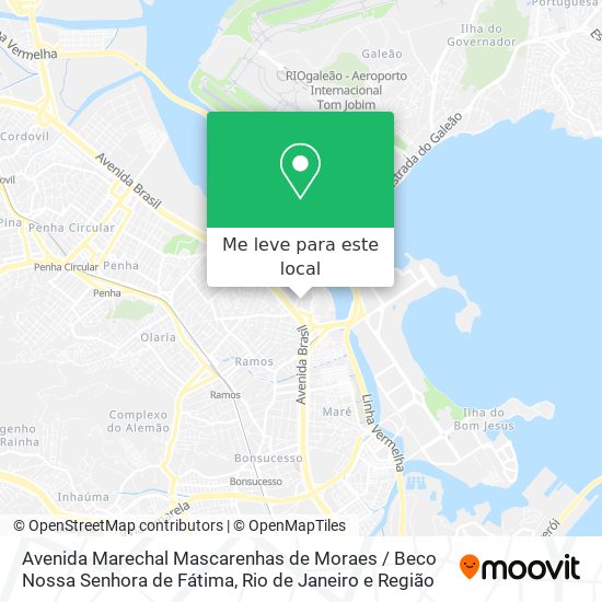 Avenida Marechal Mascarenhas de Moraes / Beco Nossa Senhora de Fátima mapa