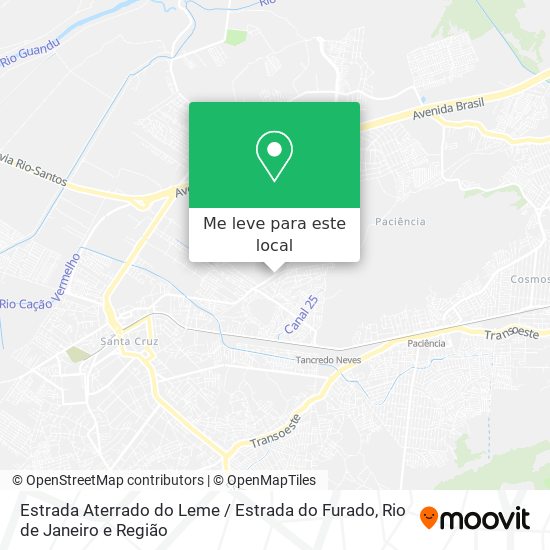 Estrada Aterrado do Leme / Estrada do Furado mapa