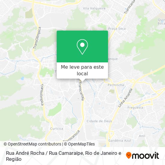 Rua André Rocha / Rua Camaraípe mapa