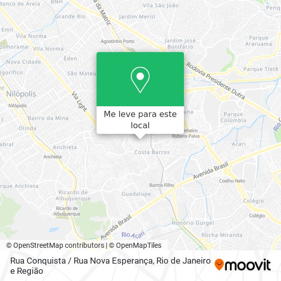 Rua Conquista / Rua Nova Esperança mapa