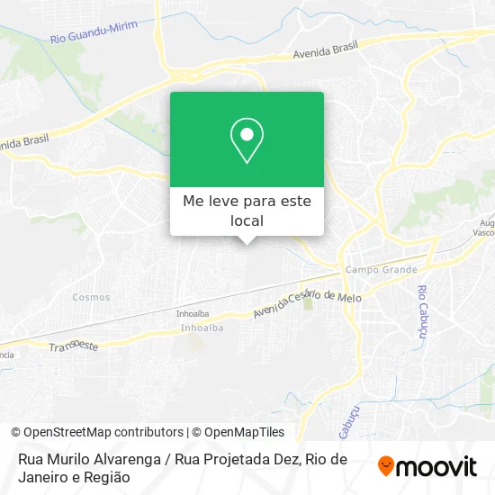 Rua Murilo Alvarenga / Rua Projetada Dez mapa