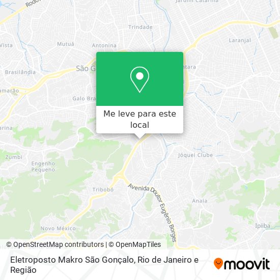 Eletroposto Makro São Gonçalo mapa