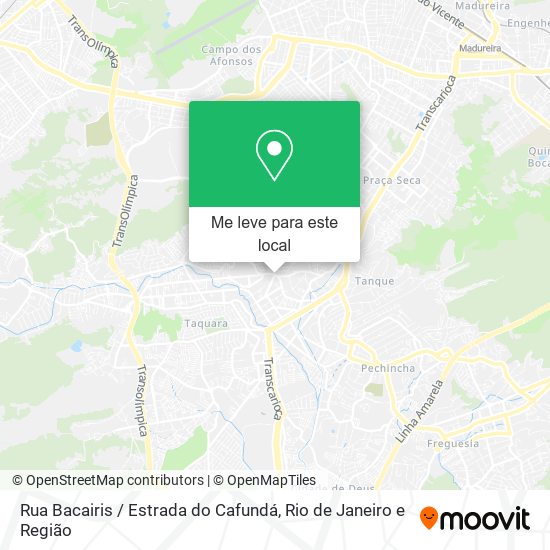 Rua Bacairis / Estrada do Cafundá mapa