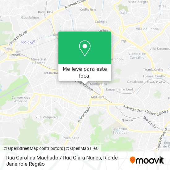 Rua Carolina Machado / Rua Clara Nunes mapa