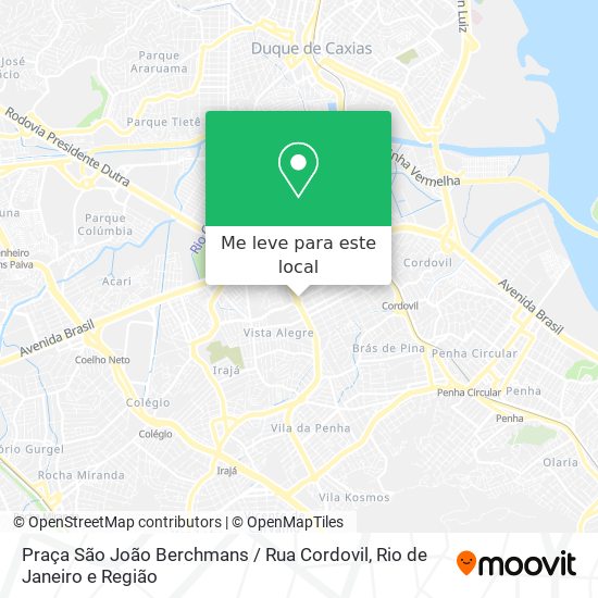 Praça São João Berchmans / Rua Cordovil mapa