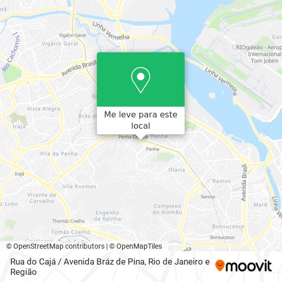 Rua do Cajá / Avenida Bráz de Pina mapa