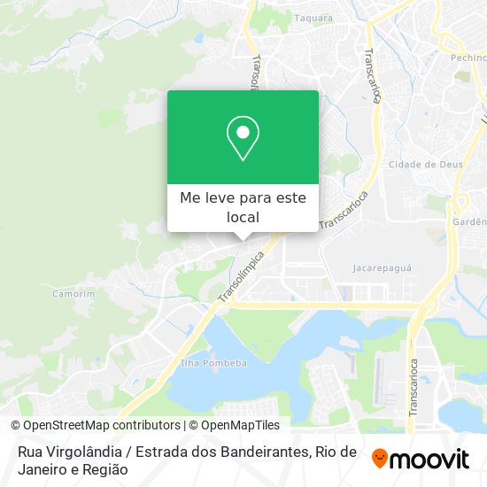 Rua Virgolândia / Estrada dos Bandeirantes mapa