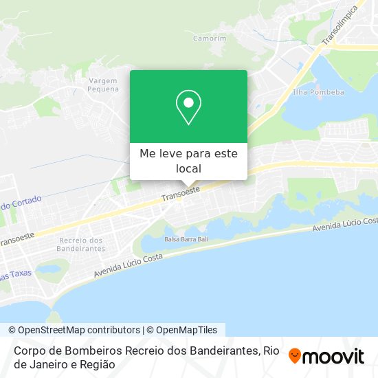 Corpo de Bombeiros Recreio dos Bandeirantes mapa