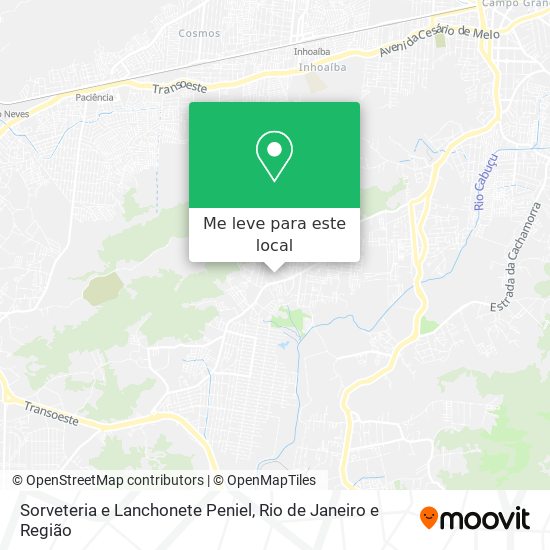 Sorveteria e Lanchonete Peniel mapa