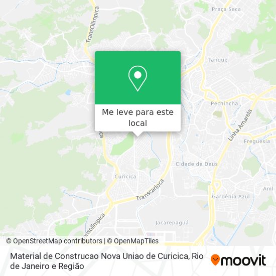 Material de Construcao Nova Uniao de Curicica mapa