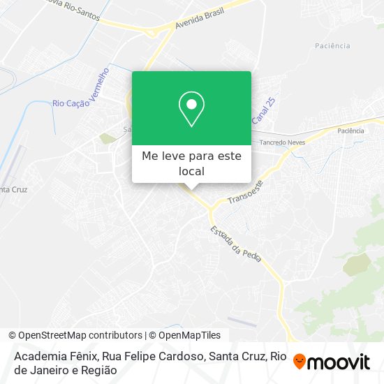 Academia Fênix, Rua Felipe Cardoso, Santa Cruz mapa