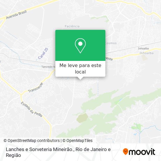 Lanches e Sorveteria Mineirão. mapa