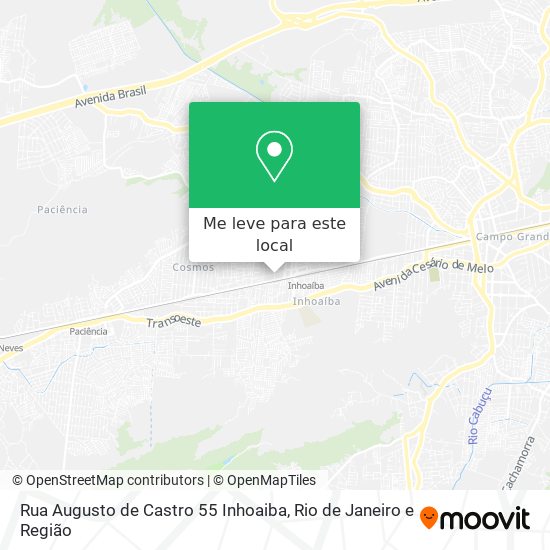 Rua Augusto de Castro 55 Inhoaiba mapa