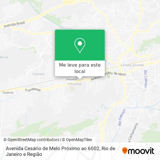 Avenida Cesário de Melo Próximo ao 6002 mapa