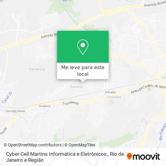 Cyber Cell Martins Informática e Eletrônicos. mapa