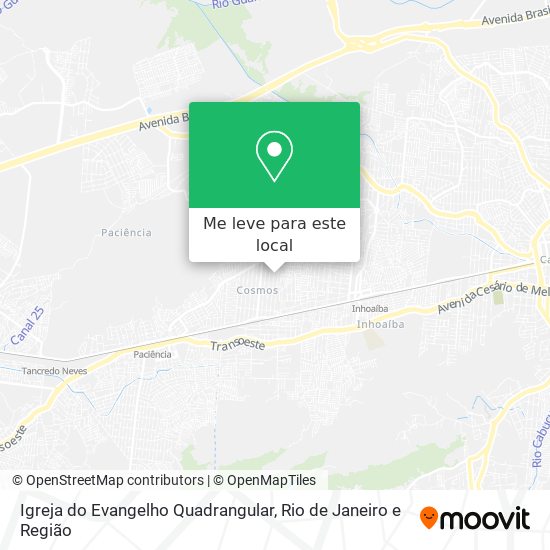 Igreja do Evangelho Quadrangular mapa