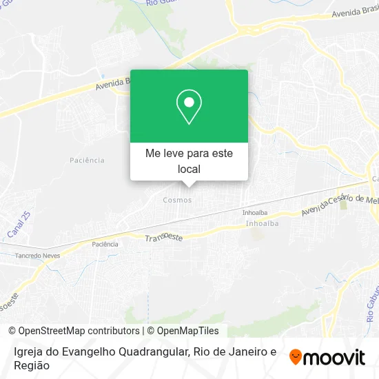Igreja do Evangelho Quadrangular mapa