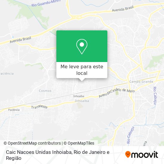 Caic Nacoes Unidas Inhoiaba mapa
