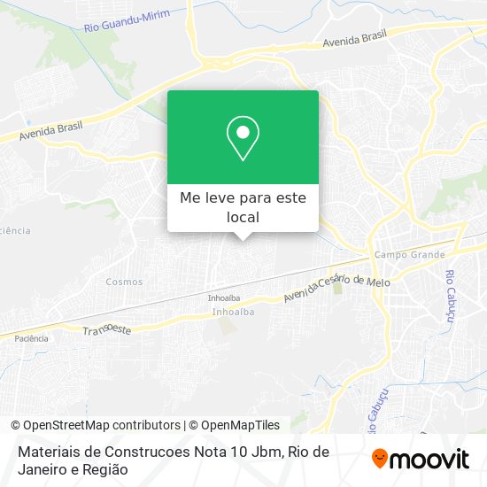 Materiais de Construcoes Nota 10 Jbm mapa