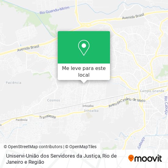 Uniservi-União dos Servidores da Justiça mapa