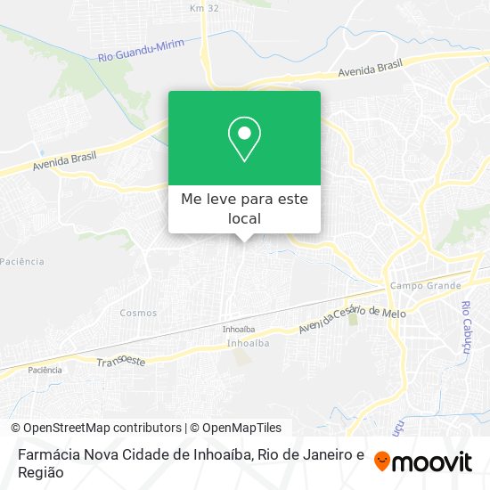 Farmácia Nova Cidade de Inhoaíba mapa