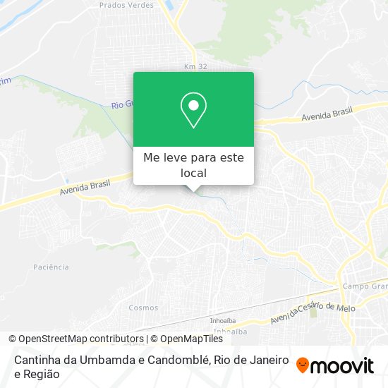 Cantinha da Umbamda e Candomblé mapa