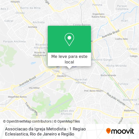 Associacao da Igreja Metodista - 1 Regiao Eclesiastica mapa