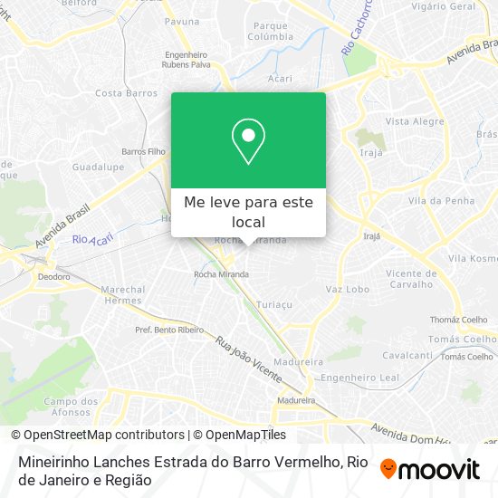 Mineirinho Lanches Estrada do Barro Vermelho mapa
