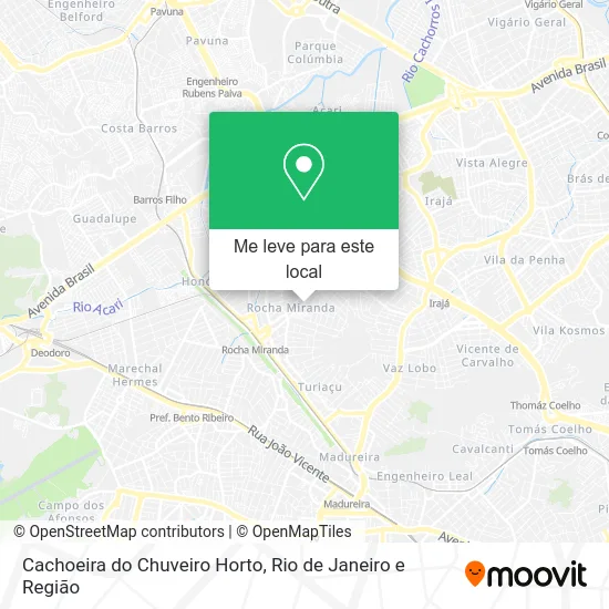 Cachoeira do Chuveiro Horto mapa