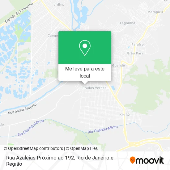 Rua Azaléias Próximo ao 192 mapa